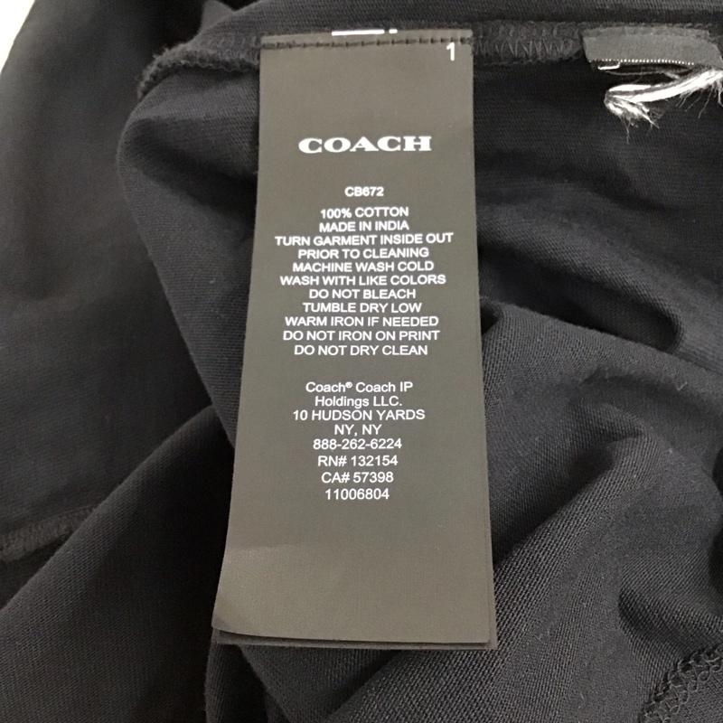 コーチ COACH カットソー 長袖 長袖カットソー プリントカットソー クルーネック L ロゴ、文字 黒 / ブラック / black メンズ USED 古着 中古 10155910