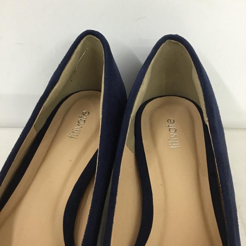 ティティベイト titivate パンプス パンプス XU0452 箱有 M 無地 紺 / ネイビー / navy レディース USED 古着 中古 10156032
