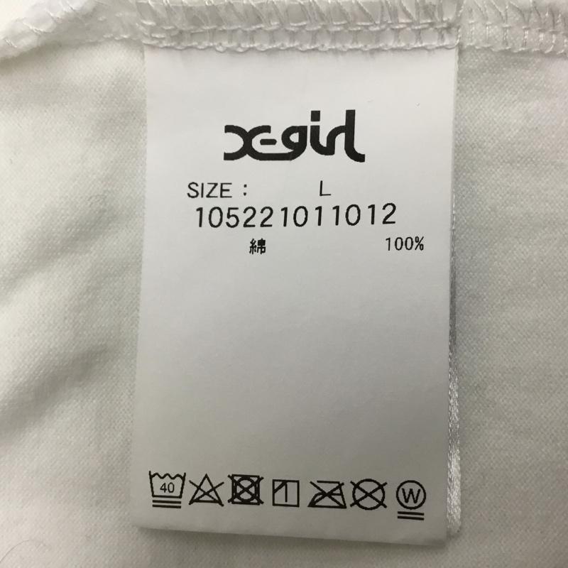 エックスガール X-girl Tシャツ 半袖 L ロゴ、文字 X プリント 白 / ホワイト / white レディース USED 古着 中古 10156040