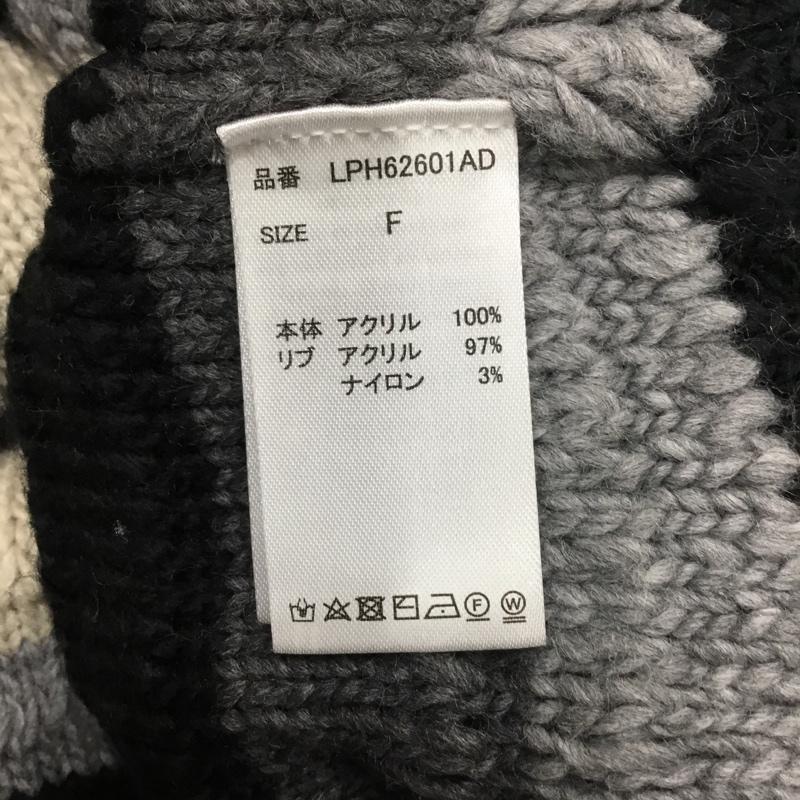 レプシィム LEPSIM ニット、セーター 長袖 LPH62601AD 3ゲージモンスターMIXプルオーバー FREE ボーダー柄 黒 / ブラック / black X 灰 / グレー / gray X オフホワイト / オフホワイト / レディース USED 古着 中古 10156096