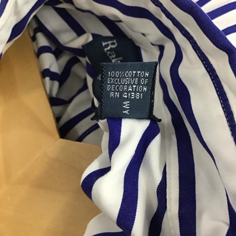 ラルフローレン RALPHLAUREN シャツ、ブラウス 長袖 長袖シャツ ストライプシャツ カラーシャツ ボタンダウンシャツ M ストライプ 白 / ホワイト / white X 青 / ブルー / blue メンズ USED 古着 中古 10156343