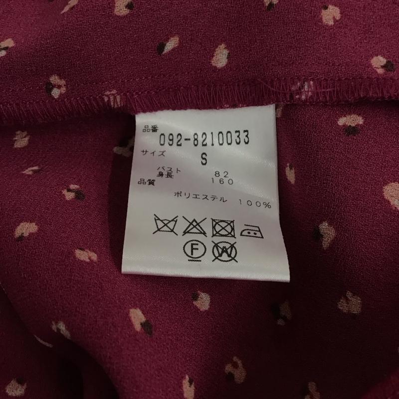 ジル バイ ジルスチュアート JILL by JILLSTUART カットソー 長袖 長袖シャツ プリントシャツ ノーカラーシャツ S プリント えんじ / ワインレッド / dark red レディース USED 古着 中古 10156362