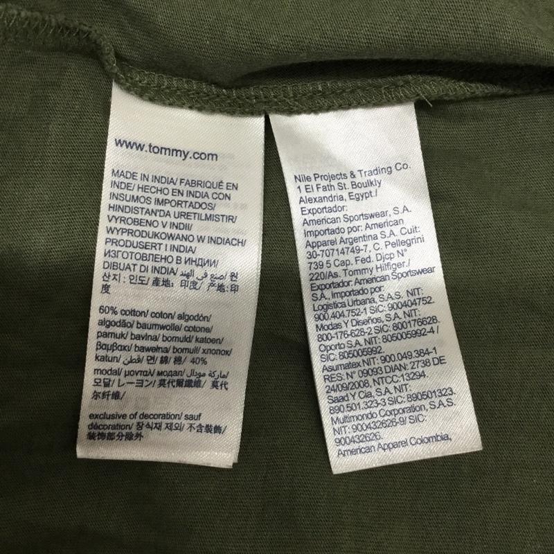 トミーヒルフィガー TOMMY HILFIGER ワンピース ロングスカート 半袖ワンピース S ロゴ、文字 カーキ / カーキ / khaki レディース USED 古着 中古 10156393