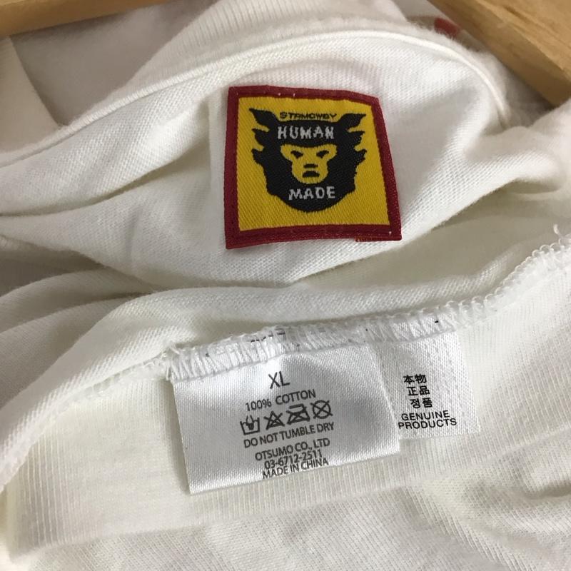 ヒューマンメード HUMAN MADE Tシャツ 半袖 半袖カットソー プリントTシャツ クルーネックカットソー XL ロゴ、文字 白 / ホワイト / white メンズ USED 古着 中古 10156449