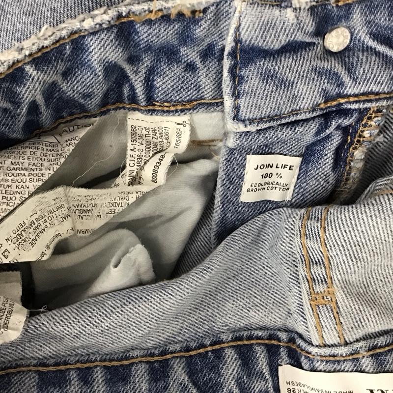 ザラ ZARA パンツ デニム、ジーンズ デニムパンツ スリムパンツ カジュアルパンツ 36インチ ダメージ加工 インディゴ / インディゴ / Indigo レディース USED 古着 中古 10156479