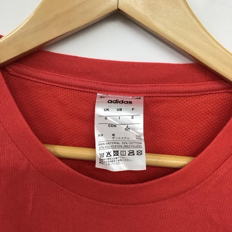 アディダス adidas Tシャツ 半袖 半袖カットソー プリントTシャツ クルーネックカットソー ロゴ、文字 赤 / レッド / red レディース USED 古着 中古 10156496