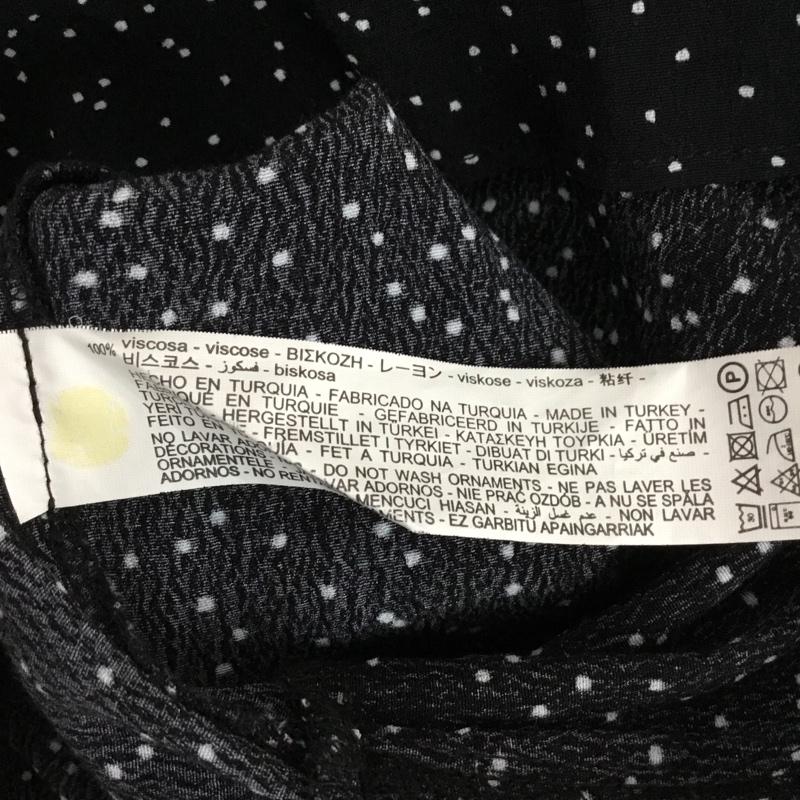 ザラ ZARA ワンピース ロングスカート 長袖ロングワンピース Vネック M ドット 黒 / ブラック / black レディース USED 古着 中古 10156519