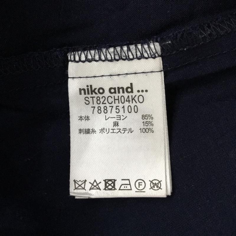 ニコアンド niko and... ワンピース ロングスカート 半袖シャツワンピース ロングワンピース 3 刺繍 紺 / ネイビー / navy レディース USED 古着 中古 10156523