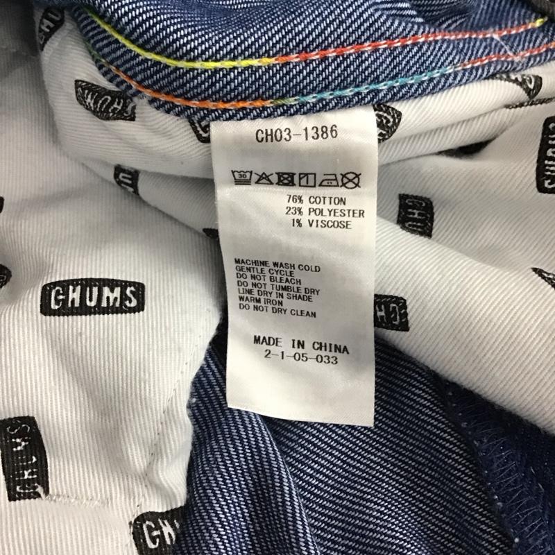 チャムス CHUMS パンツ デニム、ジーンズ デニムパンツ ワイドパンツ カジュアルパンツ M ロゴ、文字 インディゴ / インディゴ / Indigo メンズ USED 古着 中古 10156577