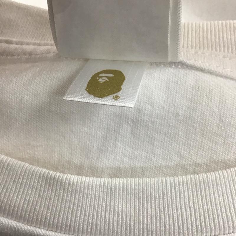 ベイプ BAPE Tシャツ 半袖 半袖カットソー プリントTシャツ クルーネックカットソー M プリント 白 / ホワイト / white メンズ USED 古着 中古 10156613