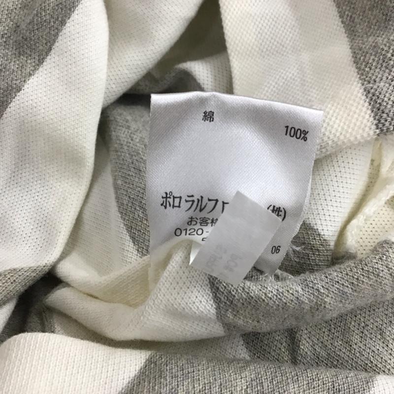 ポロバイラルフローレン Polo by RALPH LAUREN ポロシャツ 半袖 半袖ポロシャツ カラーシャツ 半袖カットソー M ロゴ、文字 白 / ホワイト / white X 灰 / グレー / gray メンズ USED 古着 中古 10156644