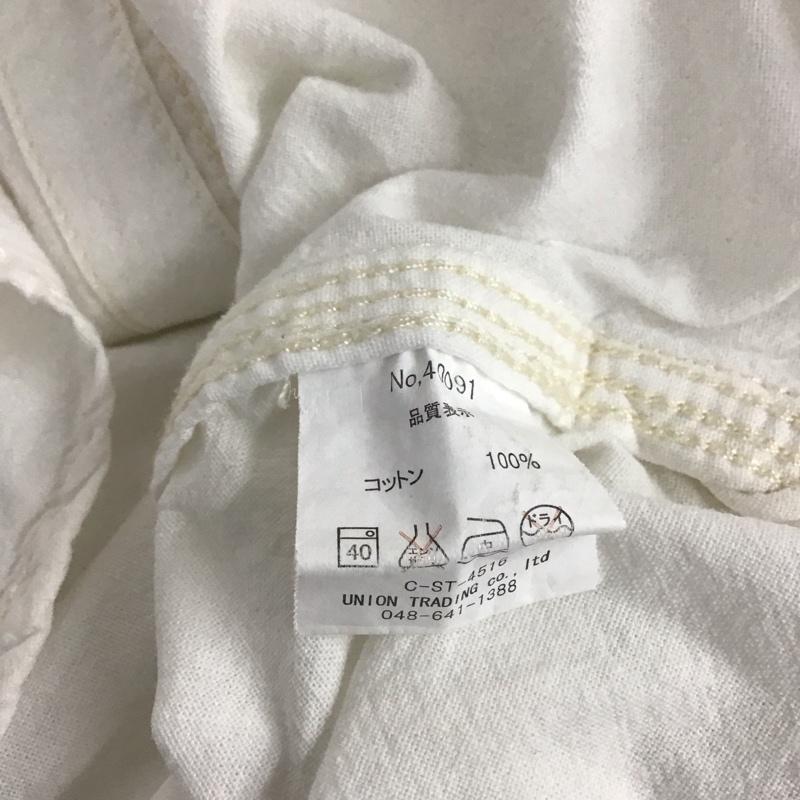 ヒューストン HOUSTON シャツ、ブラウス 半袖 半袖シャツ プリントシャツ ポケットシャツ XL ロゴ、文字 白 / ホワイト / white メンズ USED 古着 中古 10156704