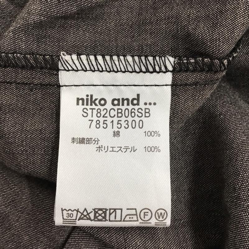 ニコアンド niko and... カットソー 長袖 長袖カットソー 3 刺繍 ダークグレー / ダークグレー / レディース USED 古着 中古 10156766