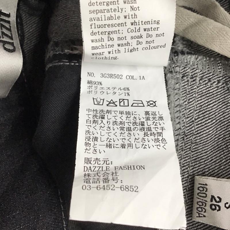 ディジット d zzit パンツ デニム、ジーンズ デニムパンツ スリムパンツ カジュアルパンツ ストレッチパンツ 26インチ 無地 X ダメージ加工 ダークグレー / ダークグレー / レディース USED 古着 中古 10156803