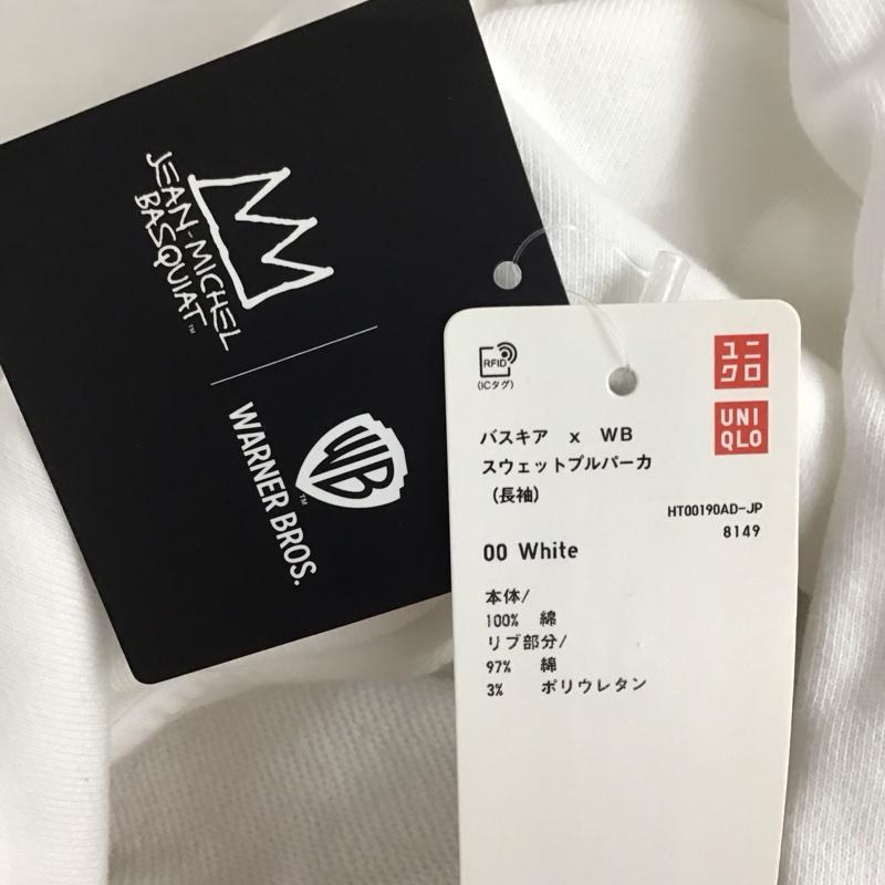 ユニクロ UNIQLO パーカー 長袖 長袖パーカー プルオーバーパーカー スウェット M ロゴ、文字 白 / ホワイト / white レディース USED 古着 中古 10156911