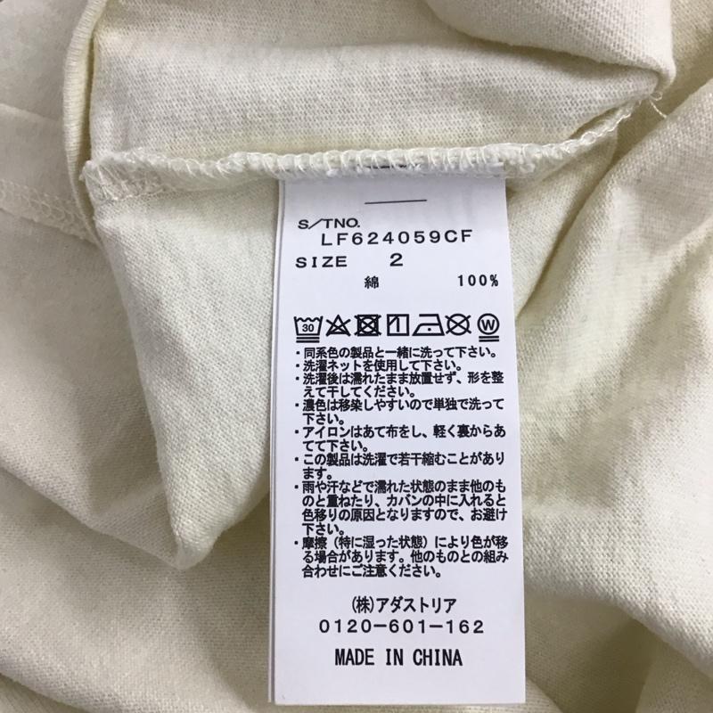 ローリーズファーム LOWRYS FARM Tシャツ 半袖 半袖カットソー プリントTシャツ クルーネックカットソー 2 ロゴ、文字 アイボリー / アイボリー / レディース USED 古着 中古 10157028