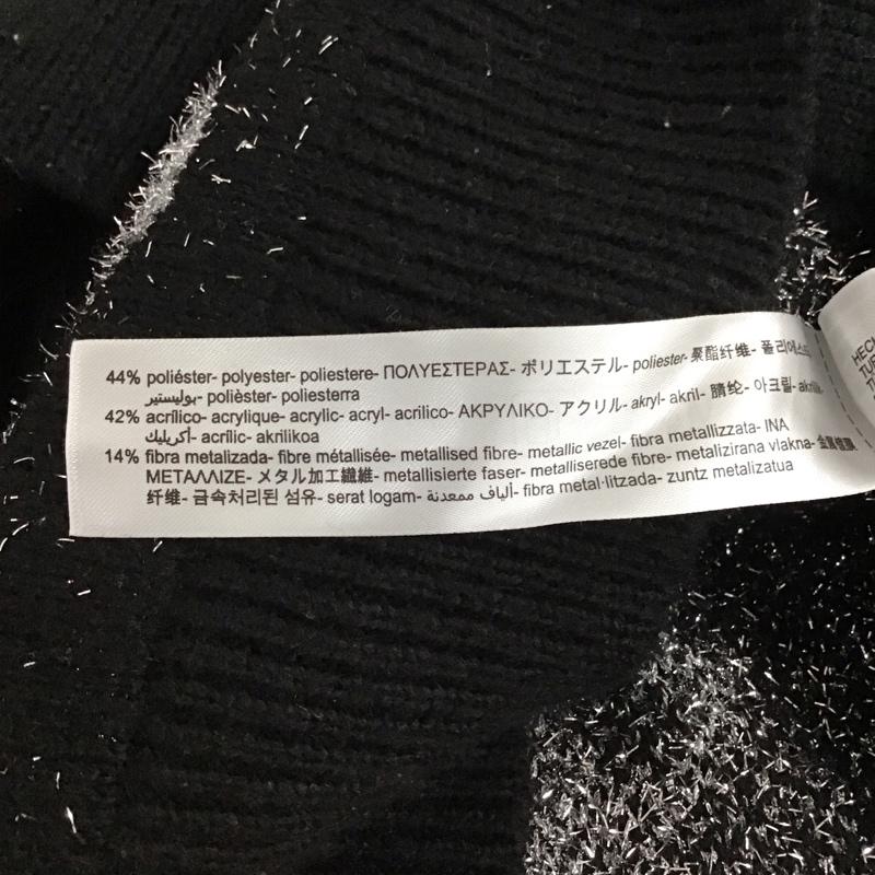 ザラ ZARA カーディガン 長袖 長袖カーディガン 前ボタン ニットカーディガン L ロゴ、文字 黒 / ブラック / black レディース USED 古着 中古 10157043