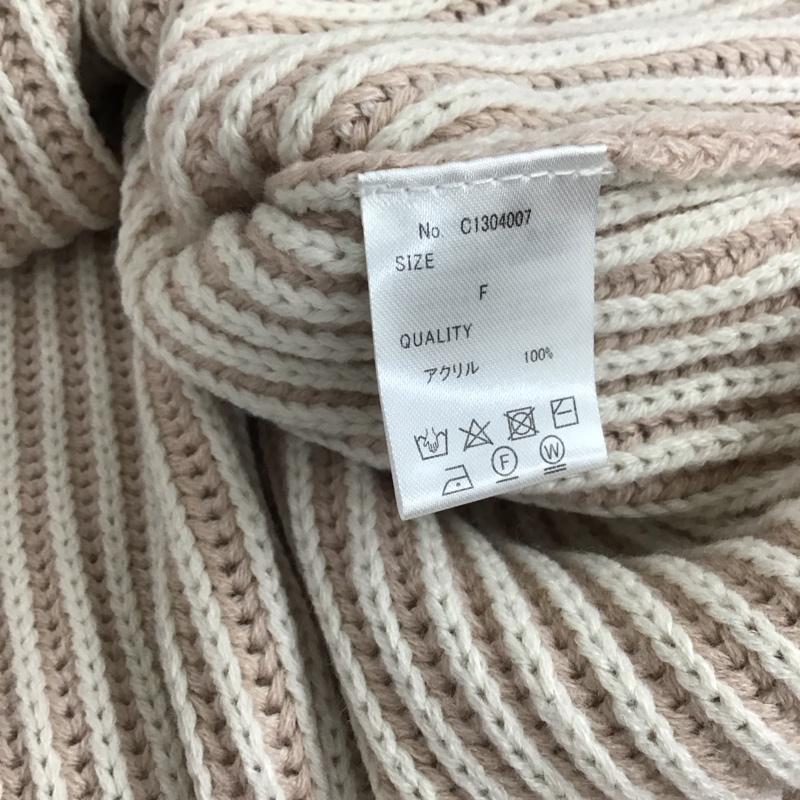 ダブルクローゼット w closet ニット、セーター 長袖 Alley by w closet スタンドネック FREE 無地 白 / ホワイト / white X 桃 / ピンク / pink レディース USED 古着 中古 10157079