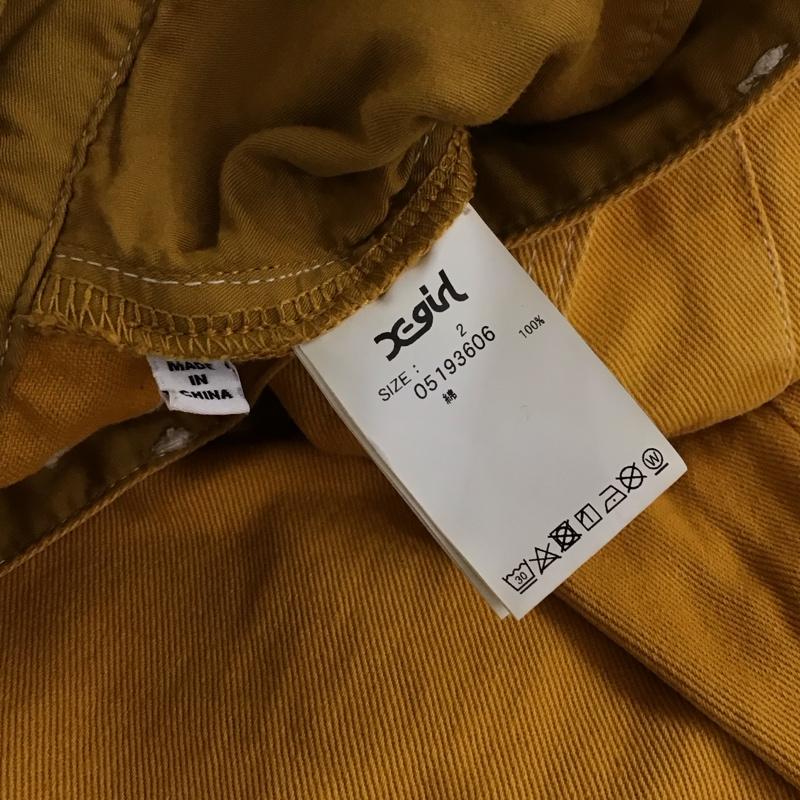 エックスガール X-girl ボトムス ボトムス 05193606 WIDE TAPERED PANTS ワイドパンツ ジップフライ タック 2 無地 黄 / イエロー / yellow レディース USED 古着 中古 10157083