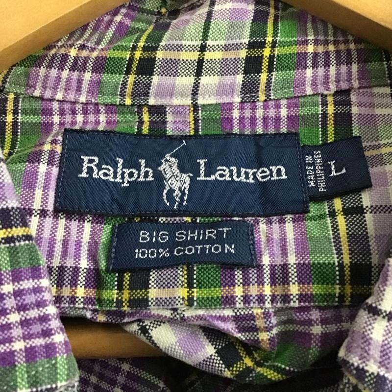 ラルフローレン RALPHLAUREN シャツ、ブラウス 半袖 半袖シャツ チェックシャツ ボタンダウンシャツ L チェック マルチカラー / マルチカラー / multicolor メンズ USED 古着 中古 10157103
