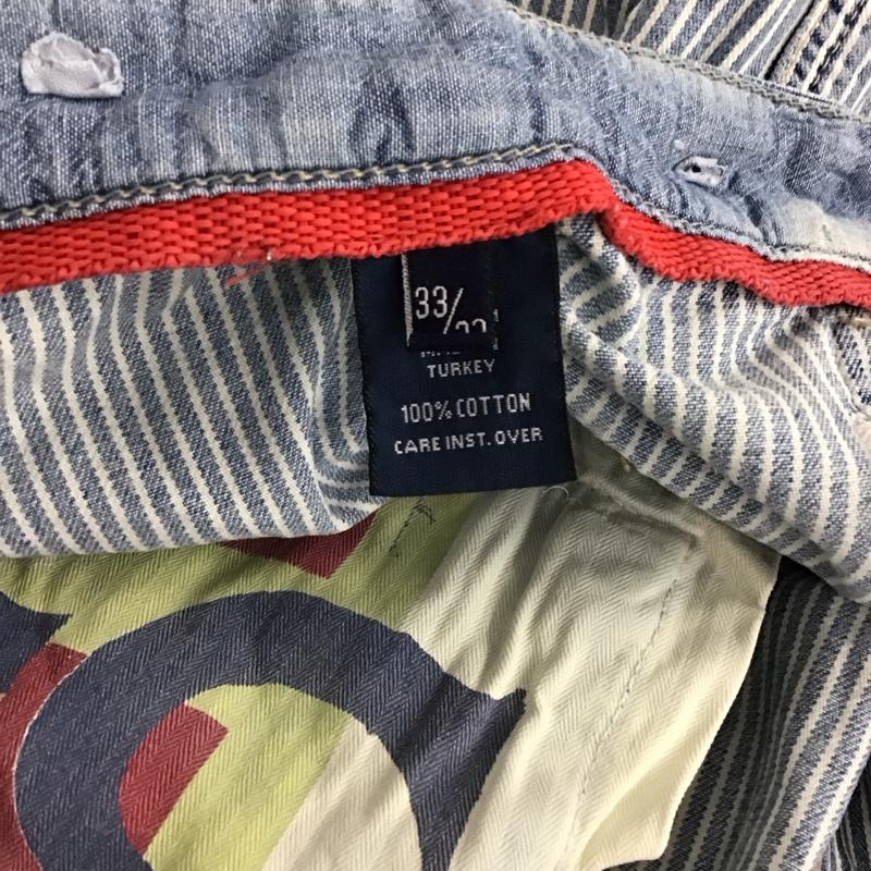 ラルフローレン RALPHLAUREN パンツ デニム、ジーンズ ワイドパンツ カジュアルパンツ ワークパンツ 33インチ ストライプ インディゴ / インディゴ / Indigo メンズ USED 古着 中古 10157122