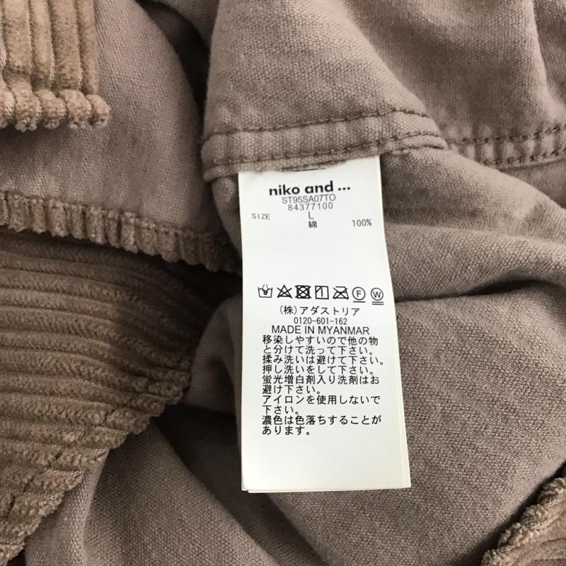 ニコアンド niko and... シャツ、ブラウス 長袖 コーデュロイシャツ L 無地 茶 / ブラウン / brown レディース USED 古着 中古 10157226