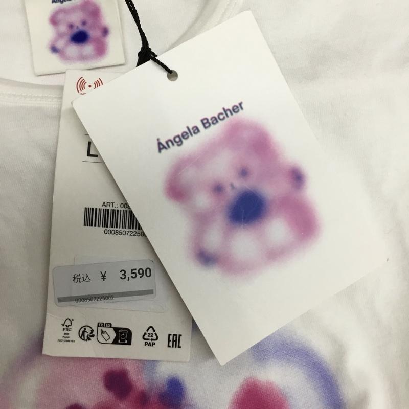 ザラ ZARA Tシャツ 半袖 0085 072 250 アンジェラバッハ― タグ付き L 白 / ホワイト / white レディース USED 古着 中古 10157235