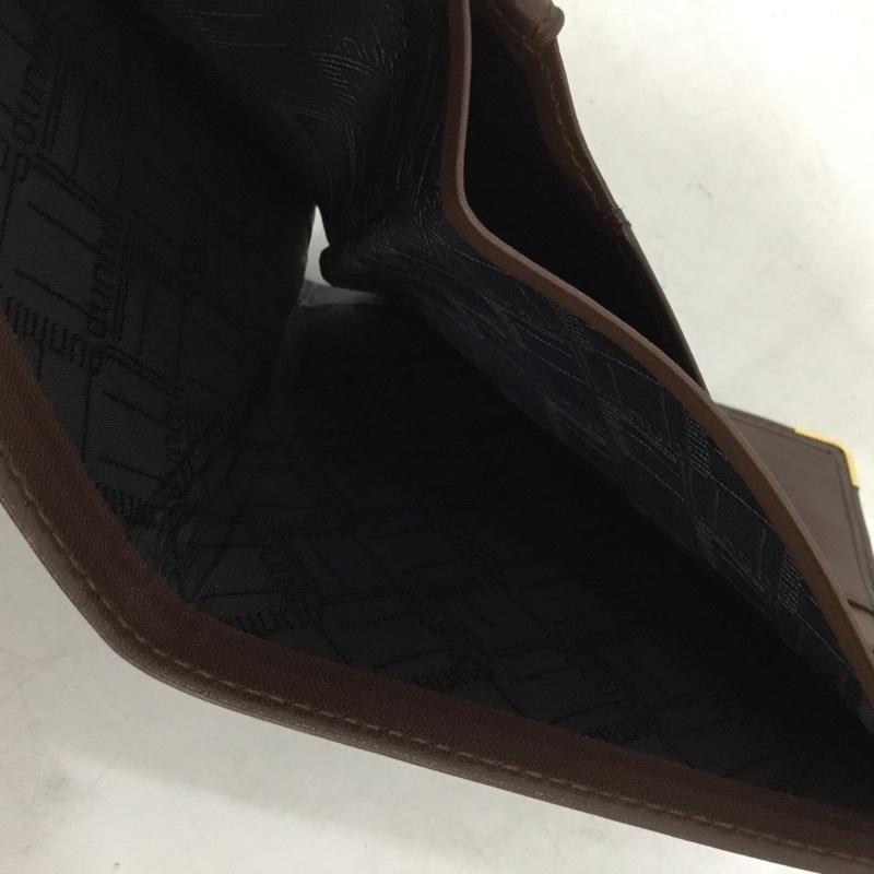 ダンヒル DUNHILL 財布 二つ折り ロゴ、文字 茶 / ブラウン / brown X 金 / ゴールド / gold color メンズ USED 古着 中古 10157347