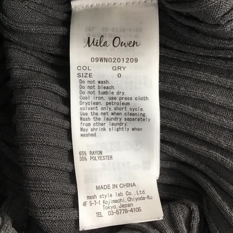 ミラオーウェン Mila Owen ワンピース ロングスカート 半袖ロングワンピース リブニットワンピース 0 無地 ダークグレー / ダークグレー / レディース USED 古着 中古 10157409