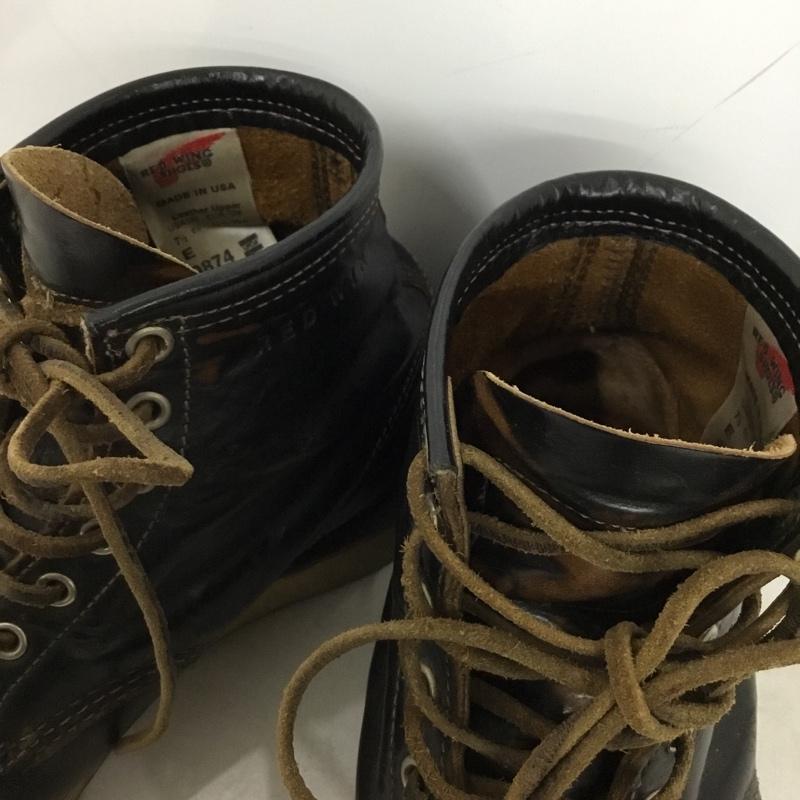 レッドウィング RED WING ブーツ ショートブーツ 9874 アイリッシュセッター 6インチ モックトゥ 7.5E 25.5cm 25.5cm ロゴ、文字 黒 / ブラック / black メンズ USED 古着 中古 10157475