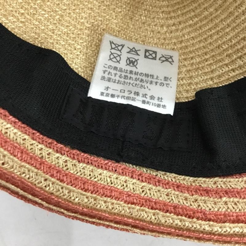 アナスイ ANNASUI 帽子 ハット ツバ広帽子 無地 ベージュ / ベージュ / beige X 桃 / ピンク / pink レディース USED 古着 中古 10157569