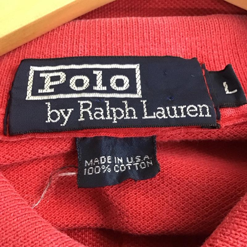 ポロバイラルフローレン Polo by RALPH LAUREN ポロシャツ 半袖 半袖ポロシャツ カラーシャツ 半袖カットソー L ボーダー柄 赤 / レッド / red メンズ USED 古着 中古 10157625