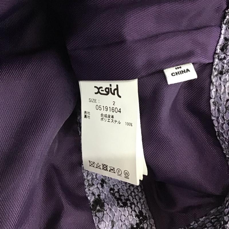 エックスガール X-girl ボトムス ボトムス 05191604 SNAKE PATTERN FLARE PANTS 2 ヘビ柄 紫 / パープル / purple レディース USED 古着 中古 10157955