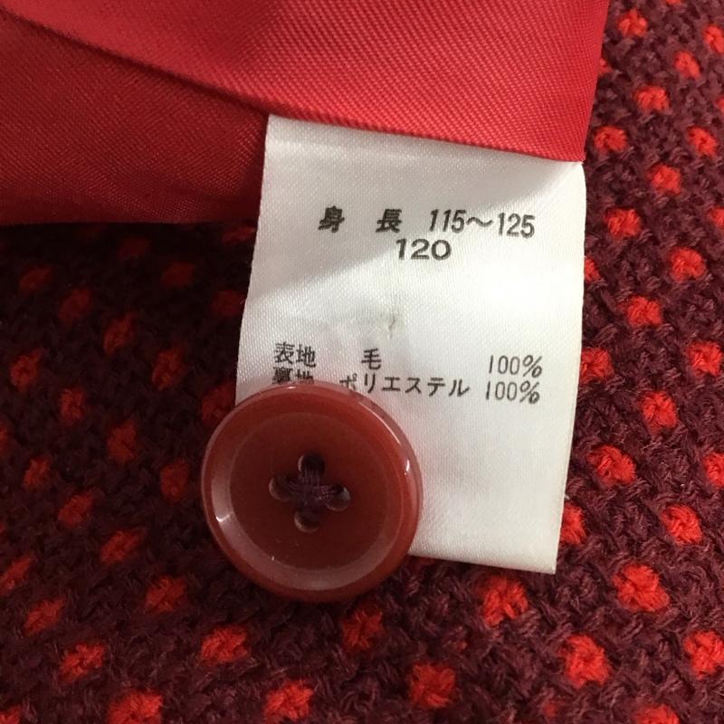 ポールスミス Paul Smith コート コート一般 キッズ 120cm ウール フード付き 120cm 赤 / レッド / red X えんじ / ワインレッド / dark red ガールズ USED 古着 中古 10157988