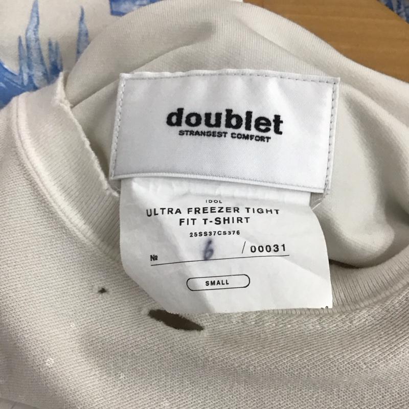 ダブレット doublet Tシャツ 半袖 25ss37cs376 半袖カットソー プリントTシャツ S ロゴ、文字 白 / ホワイト / white レディース USED 古着 中古 10158060
