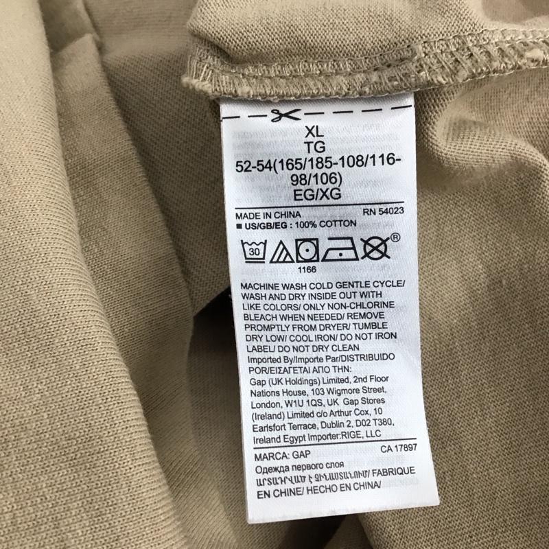 ギャップ GAP Tシャツ 半袖 半袖カットソー プリントTシャツ クルーネックカットソー XL 無地 ベージュ / ベージュ / beige メンズ USED 古着 中古 10158228