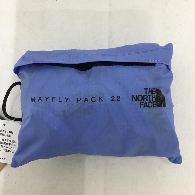 ザノースフェイス THE NORTH FACE リュックサック、デイパック リュックサック、デイバッグ NM62376 メイフライパック22 パッカブル タグ付き ロゴ、文字 黒 / ブラック / black X 青 / ブルー / blue メンズ USED 古着 中古 10158366