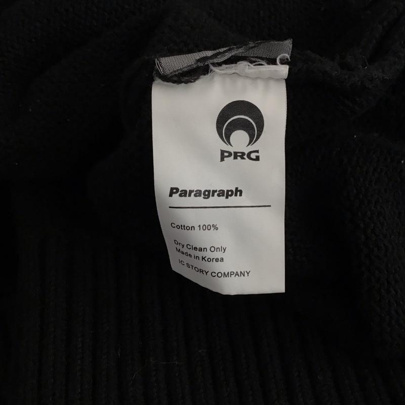 パラグラフ Paragraph ニット、セーター 長袖 長袖ニットカットソー クルーネック セーター M プリント 黒 / ブラック / black メンズ USED 古着 中古 10158472