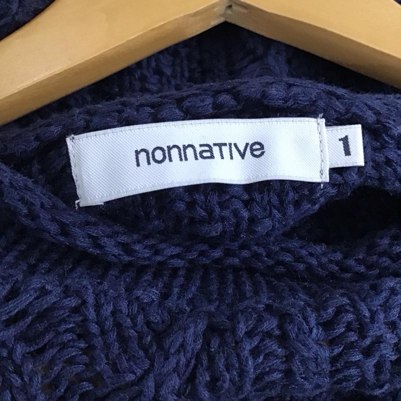 ノンネイティブ nonnative ニット、セーター 長袖 長袖ニット プルオーバーニット 1 紺 / ネイビー / navy メンズ USED 古着 中古 10158473