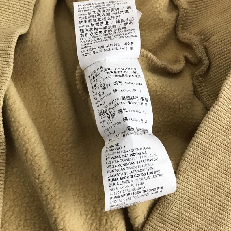 プーマ PUMA トレーナー 長袖 長袖トレーナー スウェット クルーネック プルオーバー L ロゴ、文字 ベージュ / ベージュ / beige メンズ USED 古着 中古 10158499