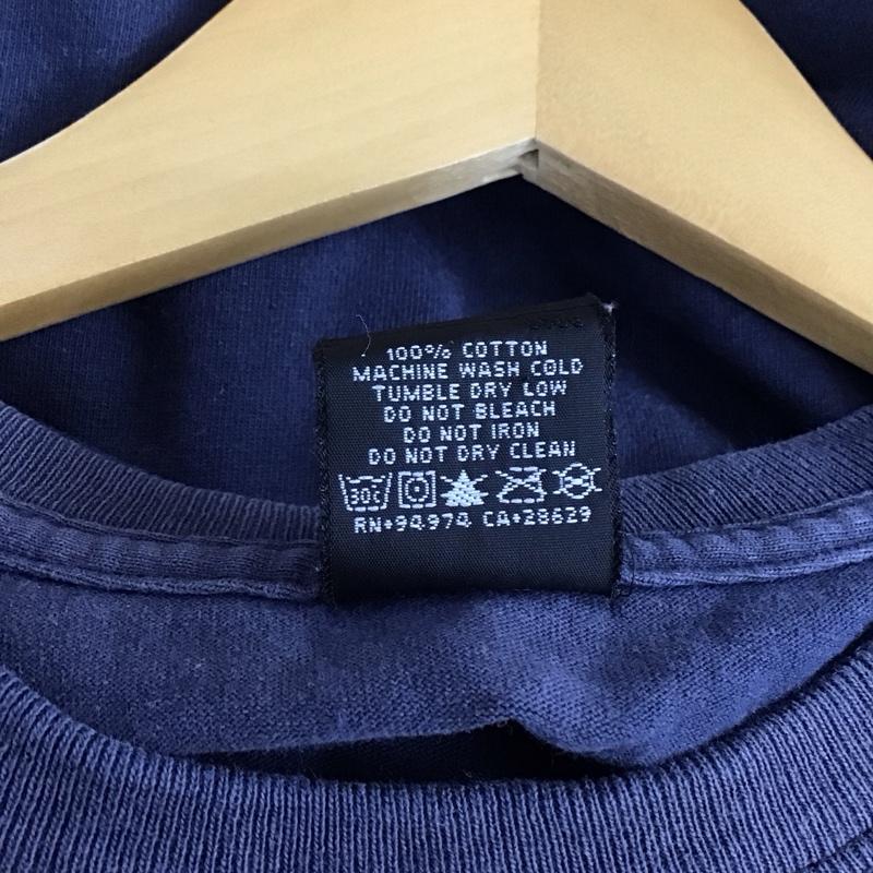 ステューシー STUSSY カットソー 長袖 長袖カットソー プリントカットソー クルーネック M プリント 紺 / ネイビー / navy メンズ USED 古着 中古 10158530