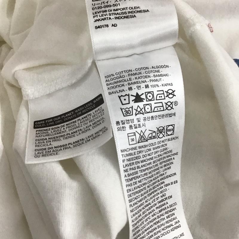 リーバイス Levi s Tシャツ 半袖 半袖カットソー プリントTシャツ クルーネックカットソー M ロゴ、文字 白 / ホワイト / white メンズ USED 古着 中古 10158561