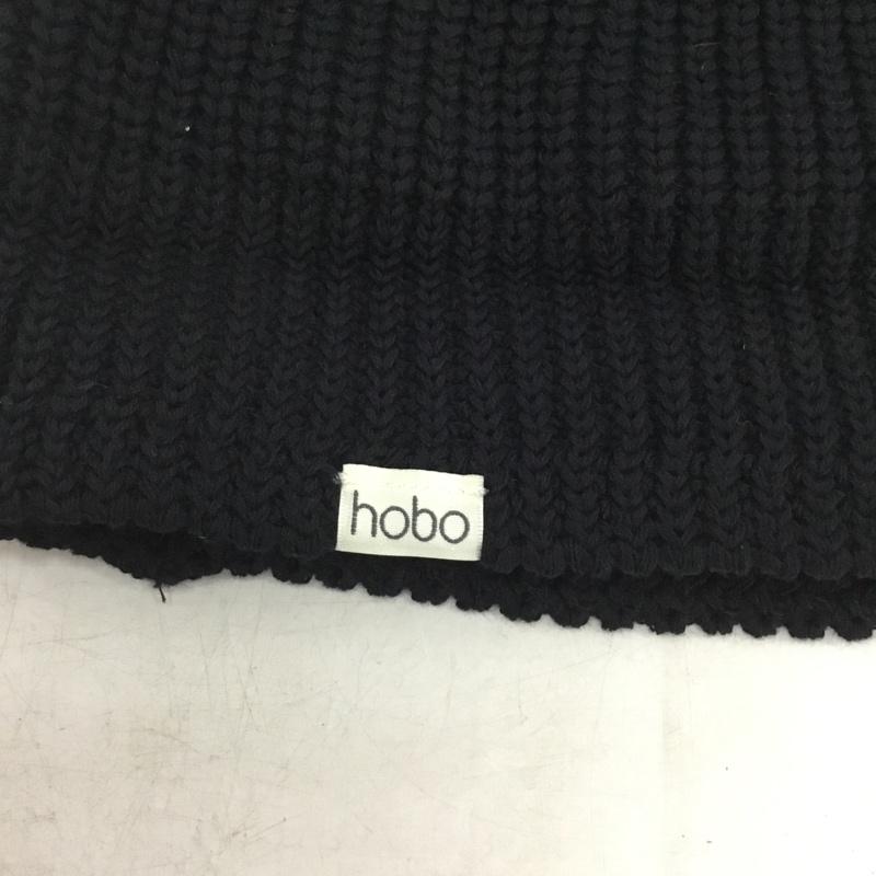 ホーボー hobo 帽子 ニット帽 ビーニー ロゴ、文字 黒 / ブラック / black メンズ USED 古着 中古 10158854