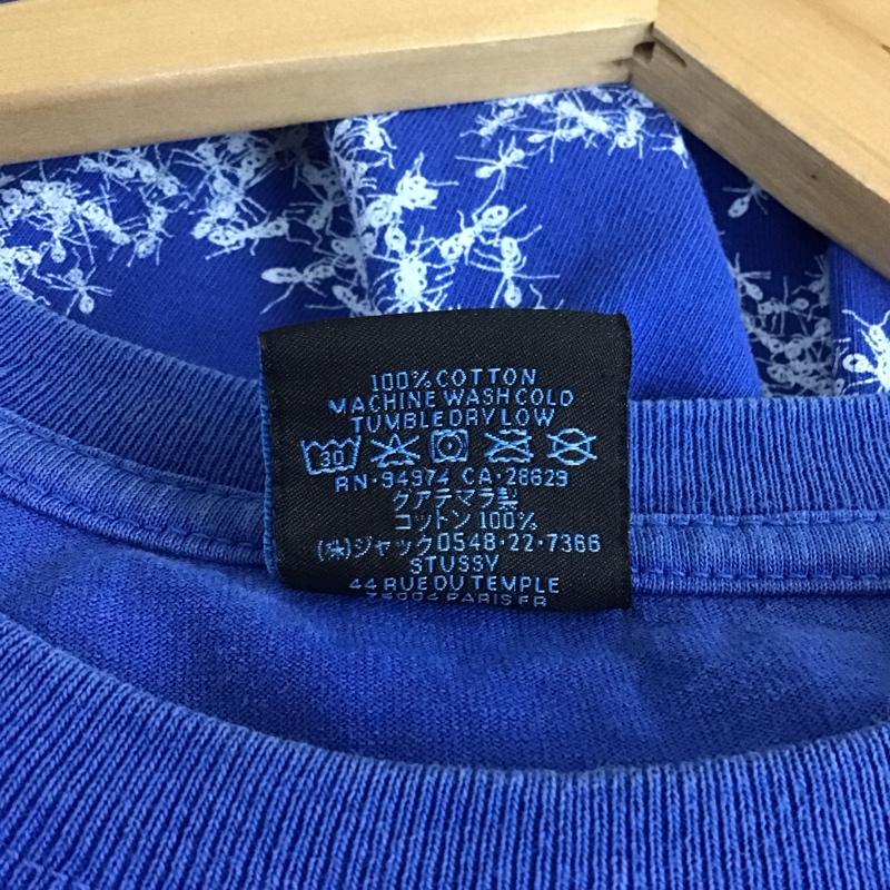 ステューシー STUSSY Tシャツ 半袖 半袖カットソー プリントTシャツ クルーネックカットソー S ロゴ、文字 青 / ブルー / blue メンズ USED 古着 中古 10158907