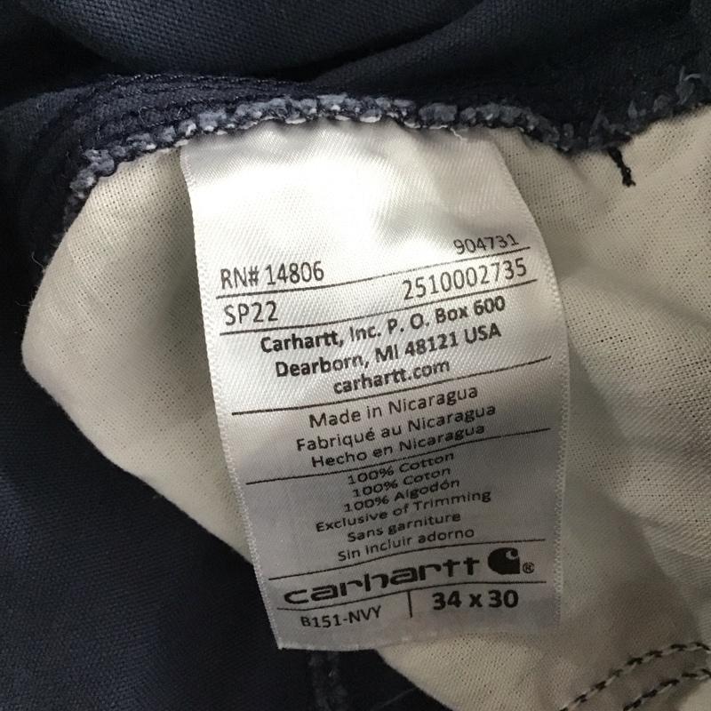 カーハート Carhartt パンツ ワークパンツ、ペインターパンツ 34 ロゴ、文字 紺 / ネイビー / navy メンズ USED 古着 中古 10158965