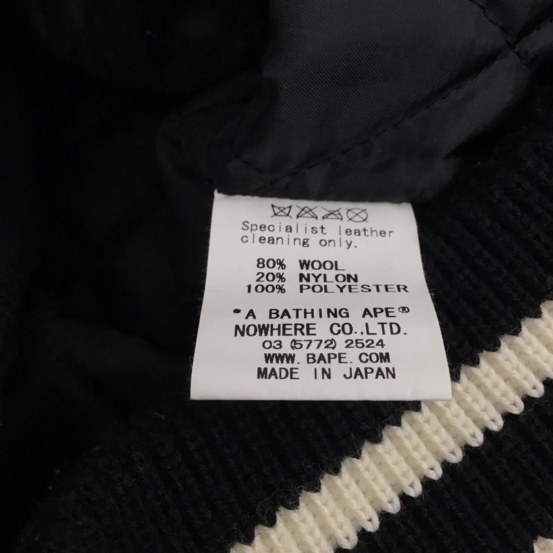 ベイプ BAPE ジャケット、上着 ジャンパー、ブルゾン スタジャン アウター 前ボタン M ロゴ、文字 黒 / ブラック / black メンズ USED 古着 中古 10158984