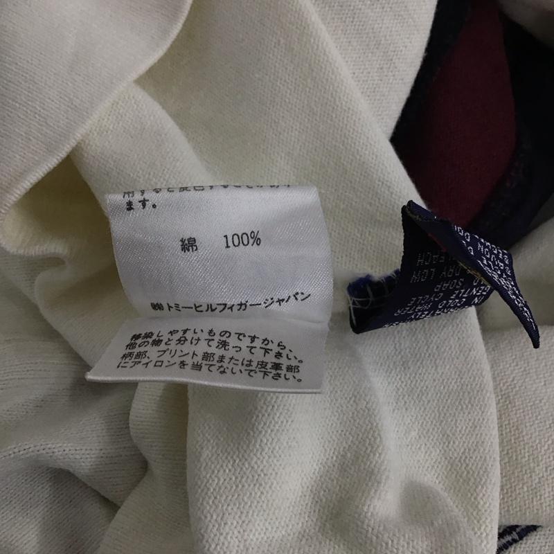 トミーヒルフィガー TOMMY HILFIGER カットソー 長袖 長袖カットソー ジップアップネック L ロゴ、文字 アイボリー / アイボリー / メンズ USED 古着 中古 10159144