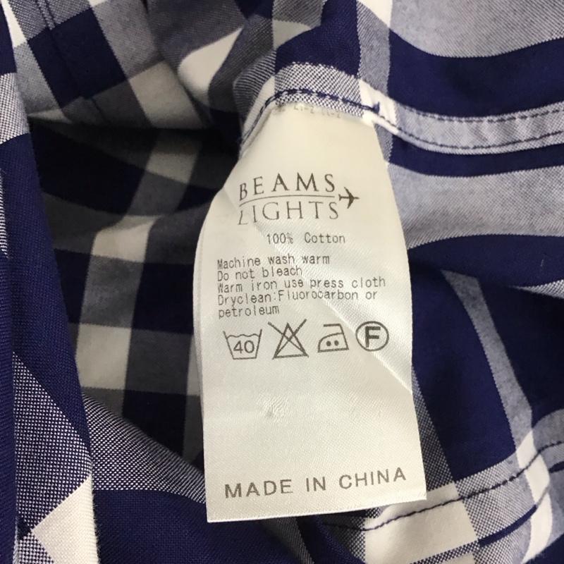 ビームスライツ BEAMS LIGHTS シャツ、ブラウス 長袖 長袖シャツ チェックシャツ カラーシャツ ボタンダウンシャツ M チェック 白 / ホワイト / white X 青 / ブルー / blue メンズ USED 古着 中古 10159178