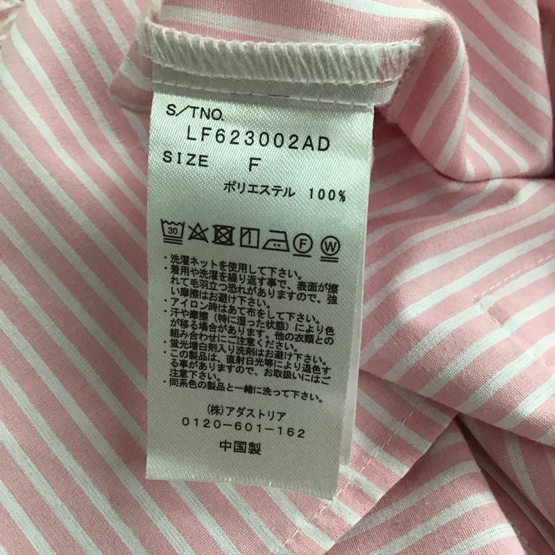 ローリーズファーム LOWRYS FARM シャツ、ブラウス 長袖 FREE ストライプ 白 / ホワイト / white X 桃 / ピンク / pink レディース USED 古着 中古 10159345