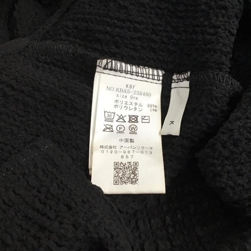 ケービーエフ KBF チュニック 半袖 KBA5-23R460 フロントリボンチュニック ONE SIZE 無地 黒 / ブラック / black レディース USED 古着 中古 10159366